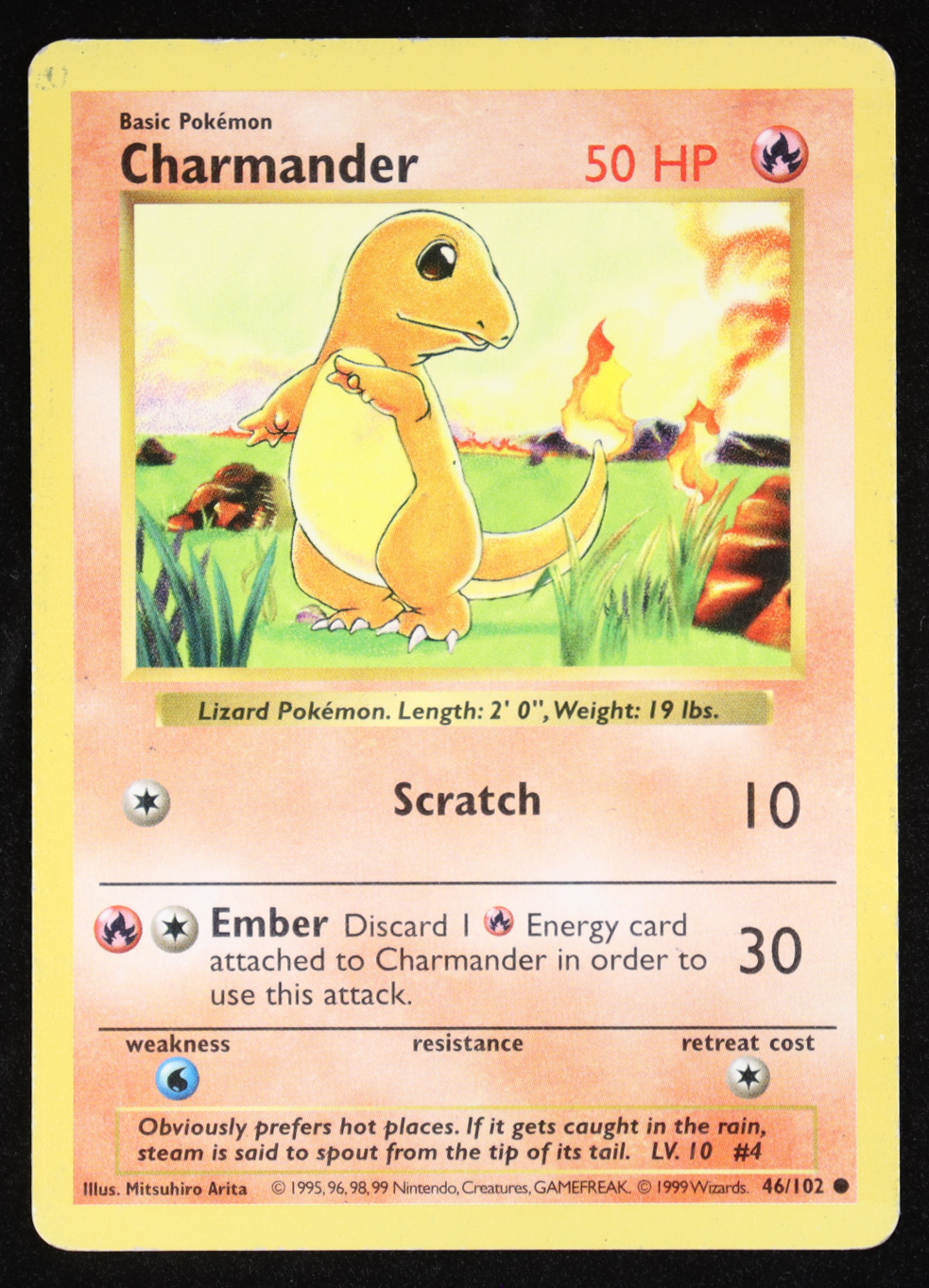 Charmander 1999 Pokemon Base Set #46 at PristineAuction.com Charmander 1999 Pokemon Base Set #46 at PristineAuction.com