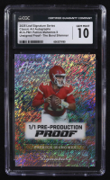 Patrick Mahomes II 2025 Leaf Signature Series Classic Art Autographs Pre Production Proof The Bend Shimmer Unsigned Proof #1/1 #CA-PM1 (CGC 10) at PristineAuction.com