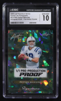 Peyton Manning 2025 Leaf Signature Series Classic Art Autographs Pre Production Proof The House Crystal Unsigned Proof #1/1 #CA-PM2 (CGC 10) at PristineAuction.com