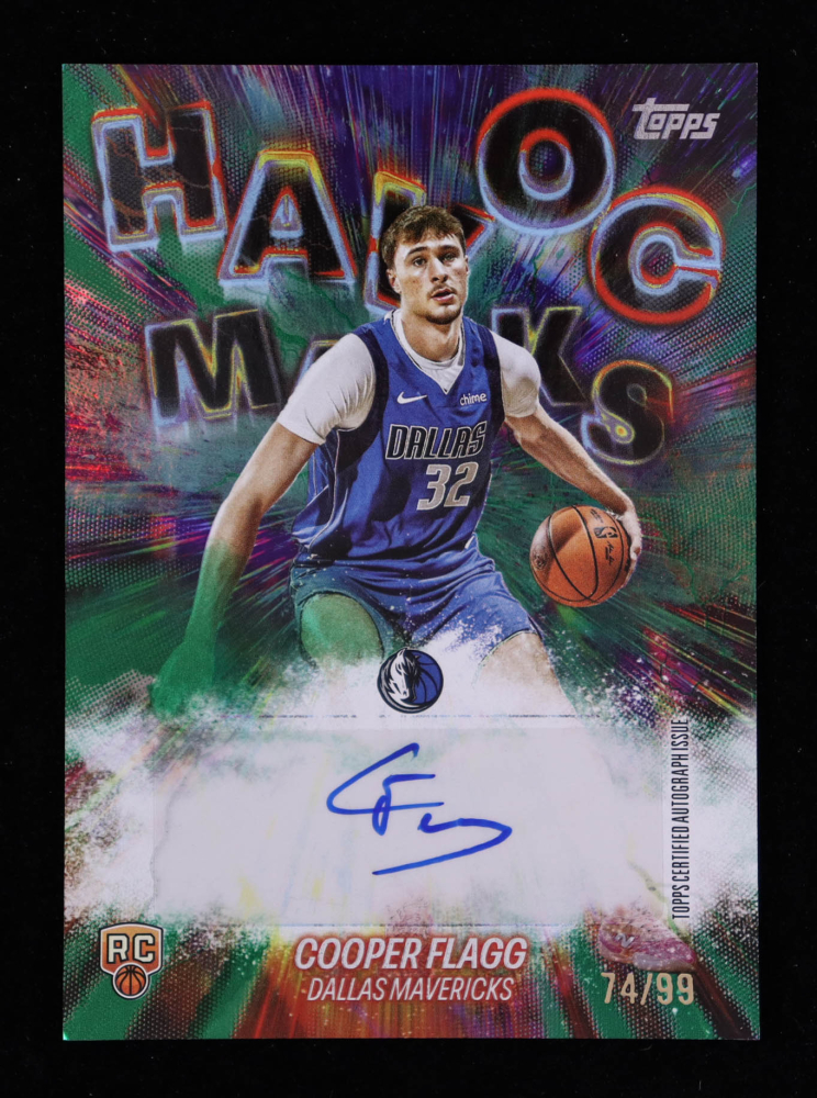 Cooper Flagg 2025-26 Topps Havoc Marks Green Rainbow #HMCF RC #74/99