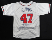 Tom Glavine Signed Career Highlight Stat Jersey (JSA) at PristineAuction.com