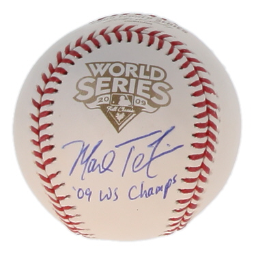 Mark Teixeira Signed 2009 World Series Baseball Inscribed "'09 WS Champs" (Steiner & MLB) at PristineAuction.com Mark Teixeira Signed 2009 World Series Baseball Inscribed "'09 WS Champs" (Steiner & MLB) at PristineAuction.com