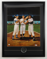 Mickey Mantle, Duke Snider & Willie Mays Signed LE Custom Framed Ron Lewis Art Print Display #294/500 (JSA) at PristineAuction.com