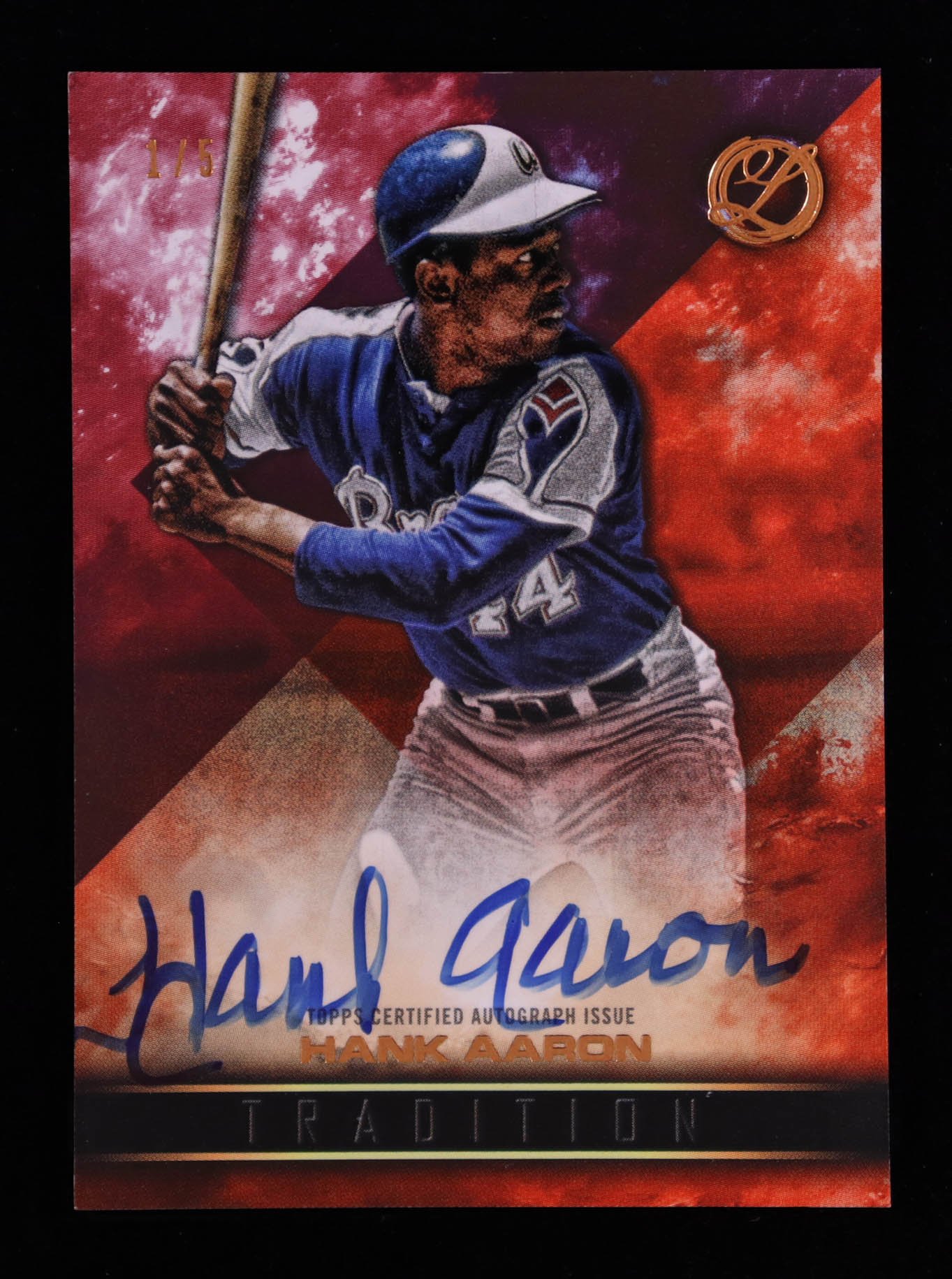 Hank Aaron 2016 Topps Legacies of Baseball Tradition Autographs Red #TRAHA #1/5 at PristineAuction.com Hank Aaron 2016 Topps Legacies of Baseball Tradition Autographs Red #TRAHA #1/5 at PristineAuction.com