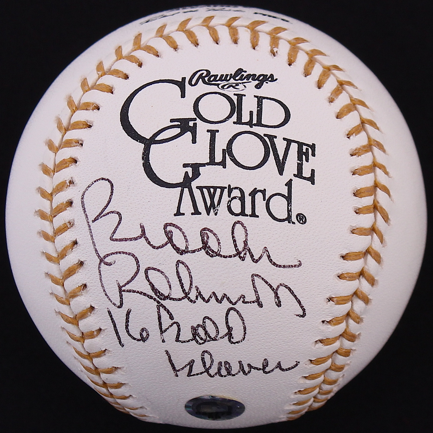 Brooks Robinson Signed Gold Glove Baseball Inscribed "16 Gold Gloves" (MLB Hologram) at PristineAuction.com Brooks Robinson Signed Gold Glove Baseball Inscribed "16 Gold Gloves" (MLB Hologram) at PristineAuction.com
