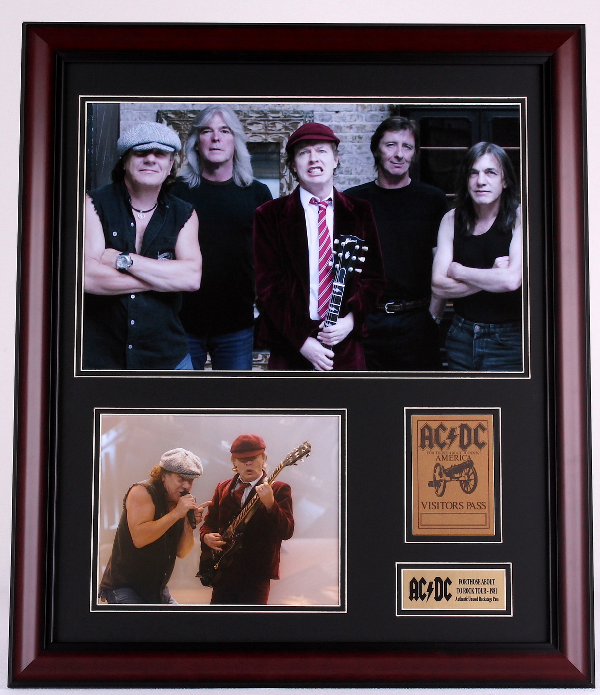 "AC/DC" 23x27 Custom Framed Display With Unused Authentic Backstage Pass at PristineAuction.com "AC/DC" 23x27 Custom Framed Display With Unused Authentic Backstage Pass at PristineAuction.com