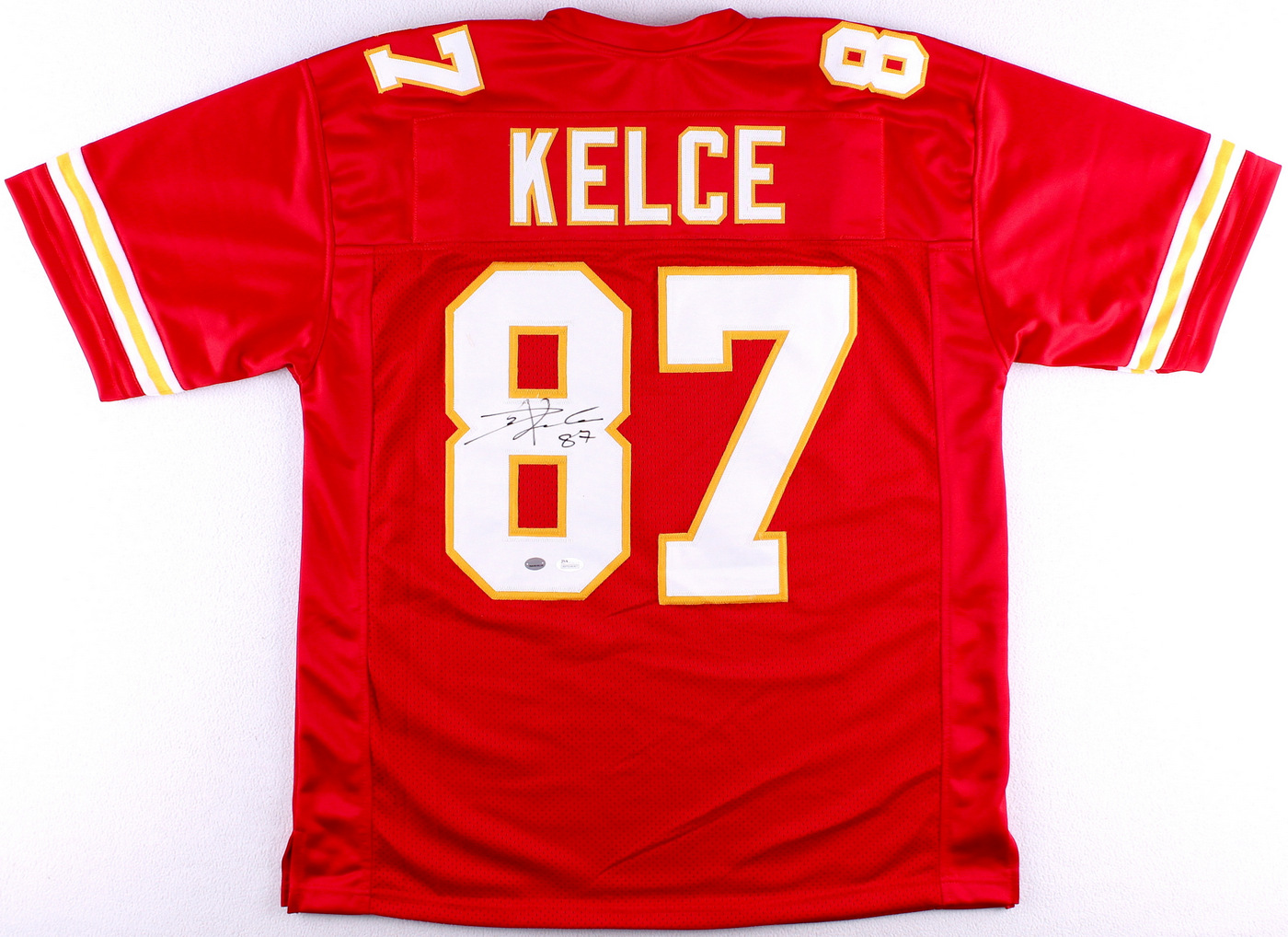 Travis Kelce Signed Chiefs Jersey (JSA COA & Kelce Hologram) at PristineAuction.com Travis Kelce Signed Chiefs Jersey (JSA COA & Kelce Hologram) at PristineAuction.com