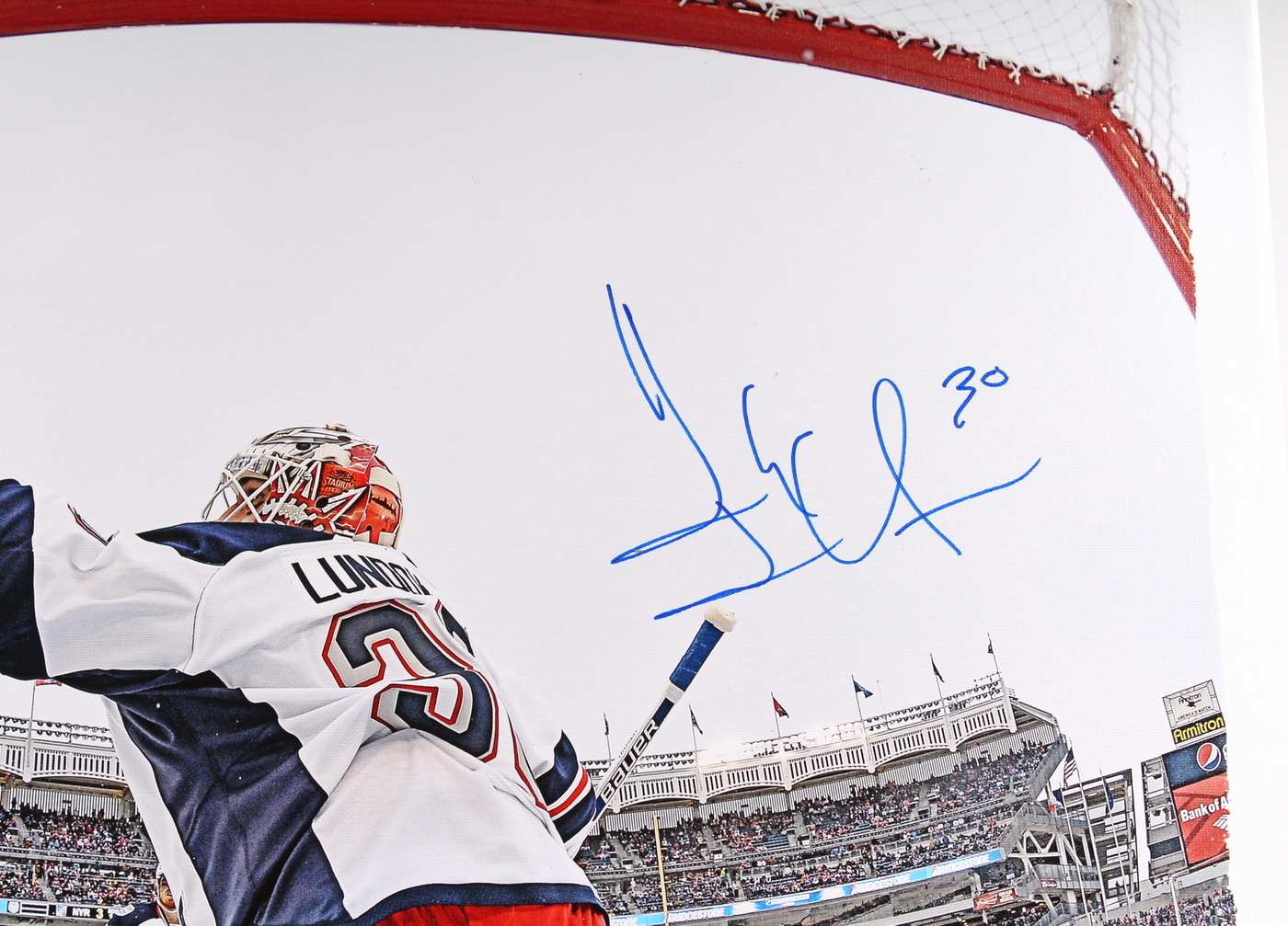 Henrik Lundqvist Signed Rangers 22x26 Giclee on Canvas (Steiner COA) at PristineAuction.com Henrik Lundqvist Signed Rangers 22x26 Giclee on Canvas (Steiner COA) at PristineAuction.com