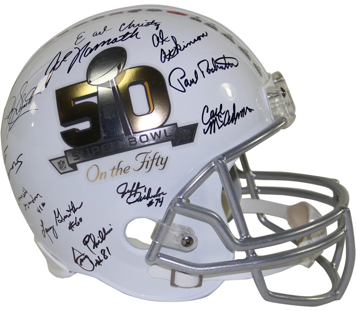 1969 New York Jets Team Signed "Super Bowl on The 50" Full-Size Helmet Signed by (27) Including Joe Namath, Don Maynard (Steiner COA) at PristineAuction.com 1969 New York Jets Team Signed "Super Bowl on The 50" Full-Size Helmet Signed by (27) Including Joe Namath, Don Maynard (Steiner COA) at PristineAuction.com