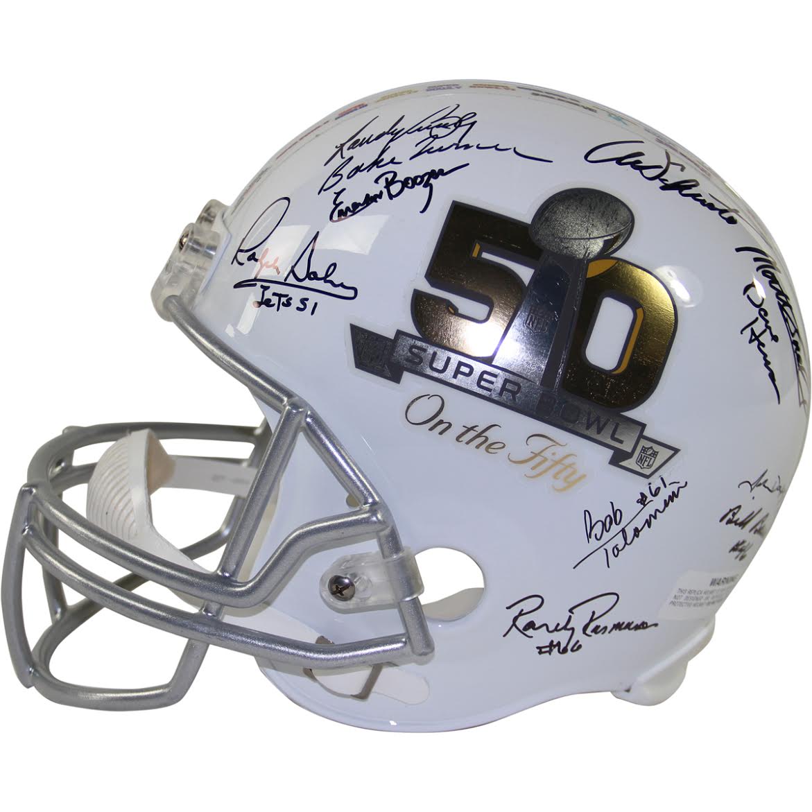 1969 New York Jets Team Signed "Super Bowl on The 50" Full-Size Helmet Signed by (27) Including Joe Namath, Don Maynard (Steiner COA) at PristineAuction.com 1969 New York Jets Team Signed "Super Bowl on The 50" Full-Size Helmet Signed by (27) Including Joe Namath, Don Maynard (Steiner COA) at PristineAuction.com