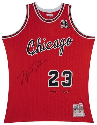 Michael Jordan Signed Limited Edition Bulls Authentic Rookie Mitchell & Ness Jersey Inscribed "1985 ROY" #1/223 (UDA COA) at PristineAuction.com Michael Jordan Signed Limited Edition Bulls Authentic Rookie Mitchell & Ness Jersey Inscribed "1985 ROY" #1/223 (UDA COA) at PristineAuction.com