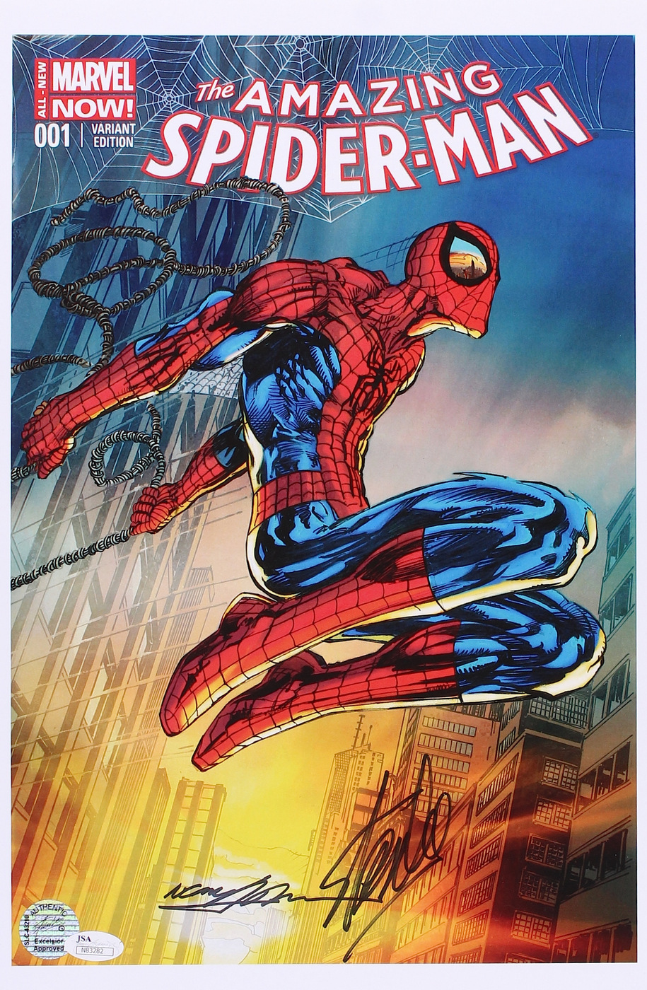 Stan Lee & Neal Adams Signed 11x17 Marvel Now "The Amazing Spider-Man" Issue #1 Comic Book Poster (JSA COA & AAA) at PristineAuction.com Stan Lee & Neal Adams Signed 11x17 Marvel Now "The Amazing Spider-Man" Issue #1 Comic Book Poster (JSA COA & AAA) at PristineAuction.com
