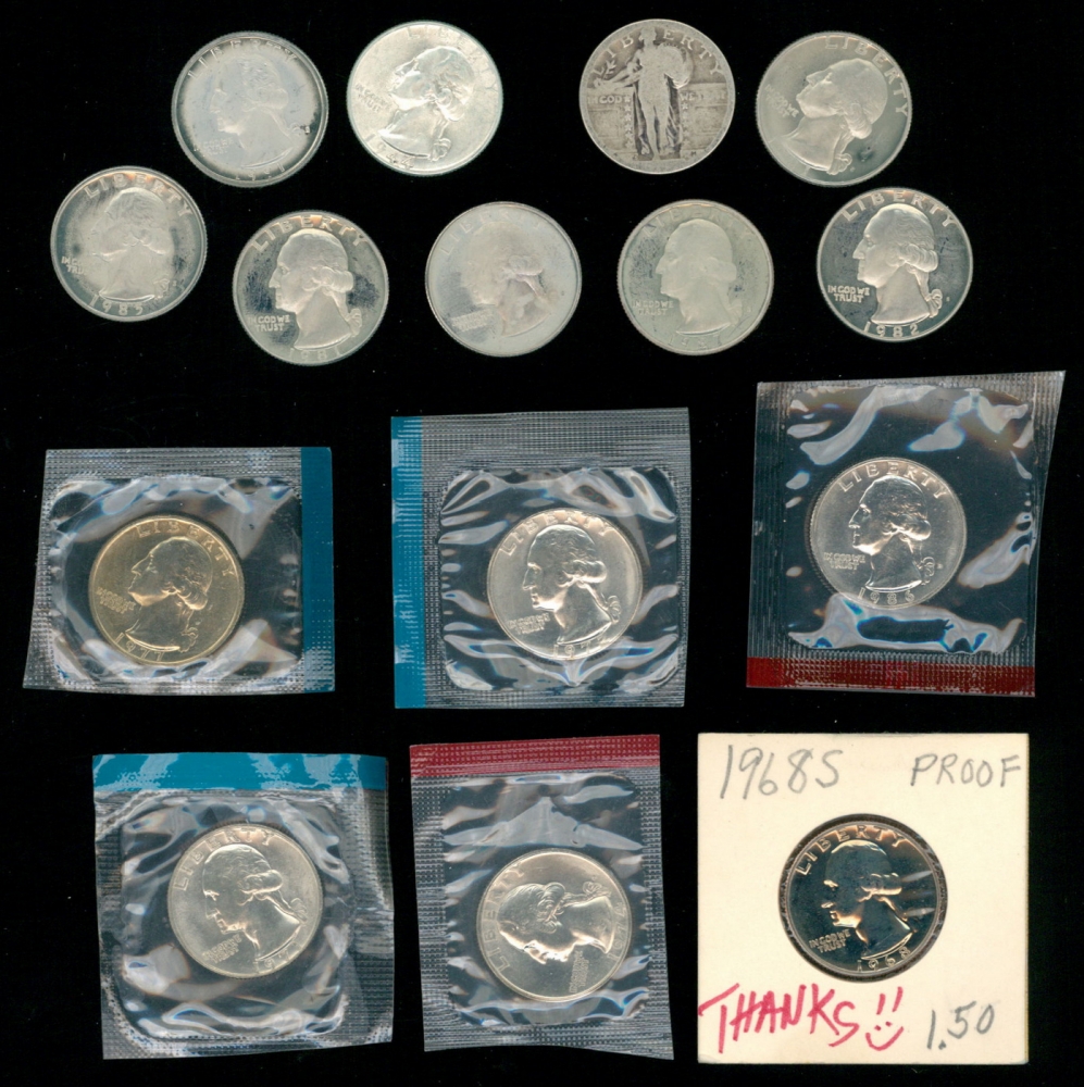 Lot of (15) United States Quarters with (14) Washington Quarters & (1) Liberty Bell Quarter