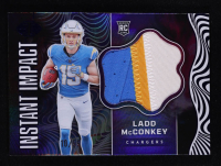 Ladd McConkey 2024 Panini Illusions Instant Impact Jerseys Blue #17 #10/99 RC at PristineAuction.com