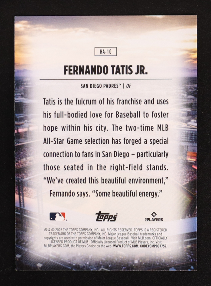 Fernando Tatis Jr. 2025 Topps Home Field Advantage #HA10 at PristineAuction.com Fernando Tatis Jr. 2025 Topps Home Field Advantage #HA10 at PristineAuction.com
