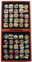 Baseball Stadiums Willabee and Ward Complete Set of (50) Pins with Wooden Felt Box at PristineAuction.com