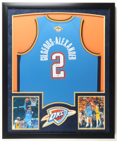 Shai Gilgeous-Alexander Signed Custom Framed Thunder Jersey Display with Photos (PSA) at PristineAuction.com