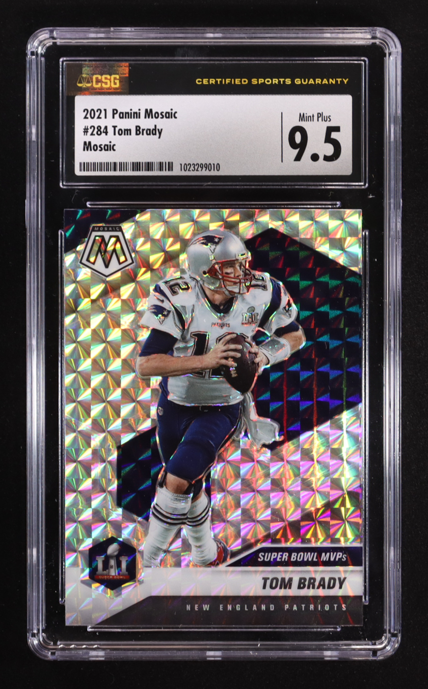 Tom Brady 2021 Panini Mosaic Mosaic #284 MVP (CSG 9.5) at PristineAuction.com Tom Brady 2021 Panini Mosaic Mosaic #284 MVP (CSG 9.5) at PristineAuction.com