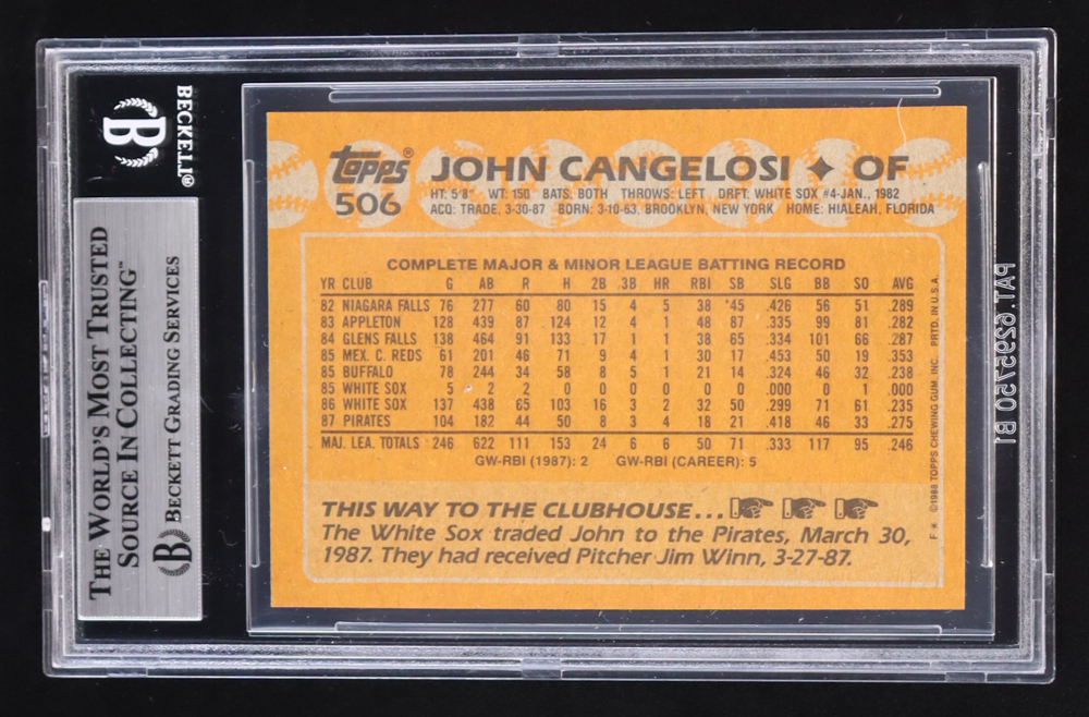 John Cangelosi 1988 Topps #506 (Beckett 8.5) at PristineAuction.com John Cangelosi 1988 Topps #506 (Beckett 8.5) at PristineAuction.com