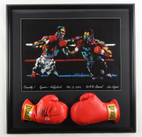 Mike Tyson Signed Custom Framed Set of (2) Boxing Gloves Display with Leroy Neiman Art Print (PSA & Tyson) at PristineAuction.com