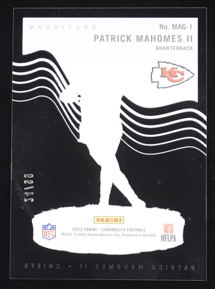 Patrick Mahomes II 2022 Panini Chronicles Magnitude Blue #1 #24/99 at PristineAuction.com Patrick Mahomes II 2022 Panini Chronicles Magnitude Blue #1 #24/99 at PristineAuction.com