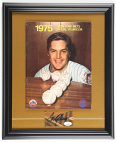 Tom Seaver Signed Custom Framed Cut Display with 1975 Mets Official Yearbook (JSA) at PristineAuction.com