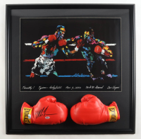 Mike Tyson Signed Custom Framed Set of (2) Boxing Gloves Display with Leroy Neiman Art Print (PSA & Tyson) at PristineAuction.com