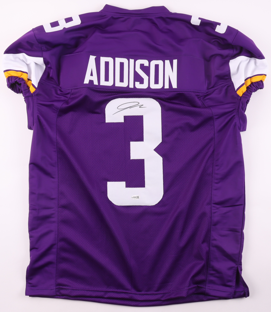 Jordan Addison Signed Jersey (JSA) at PristineAuction.com Jordan Addison Signed Jersey (JSA) at PristineAuction.com