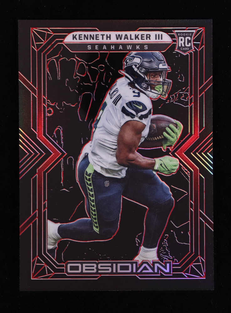Kenneth Walker III 2022 Panini Obsidian Electric Etch Red #108 #03/10 RC