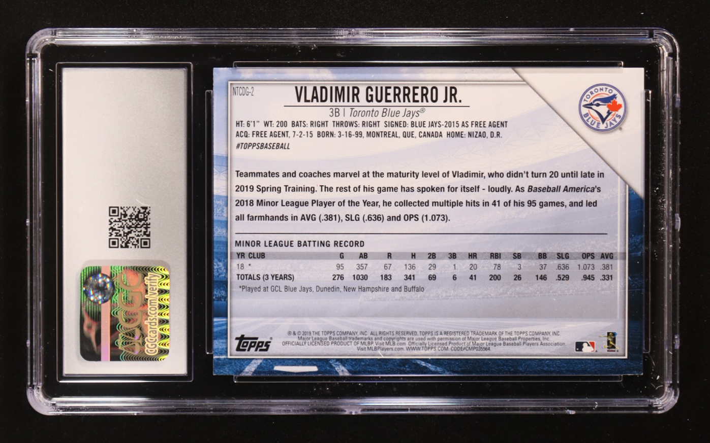Vladimir Guerrero Jr. 2019 Topps National Baseball Card Day #NTCDG-2 RC (CGC 9) at PristineAuction.com Vladimir Guerrero Jr. 2019 Topps National Baseball Card Day #NTCDG-2 RC (CGC 9) at PristineAuction.com