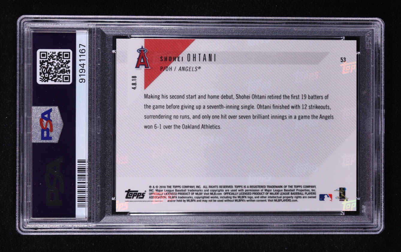 Shohei Ohtani 2018 Topps Now #53 RC (PSA 9) at PristineAuction.com Shohei Ohtani 2018 Topps Now #53 RC (PSA 9) at PristineAuction.com