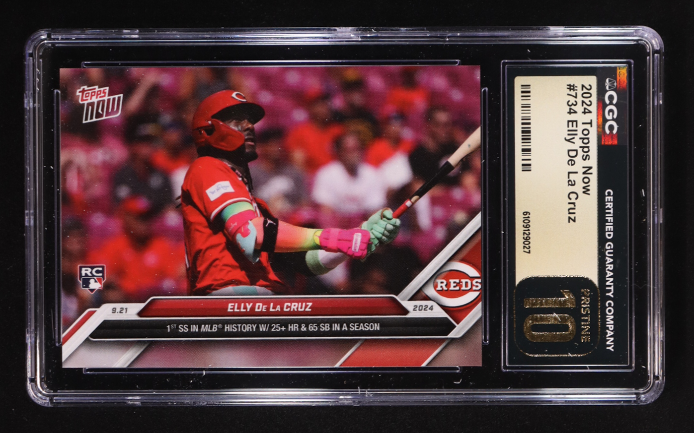 Elly De La Cruz 2024 Topps Now #734 RC (CGC | Black Label Pristine 10) at PristineAuction.com Elly De La Cruz 2024 Topps Now #734 RC (CGC | Black Label Pristine 10) at PristineAuction.com
