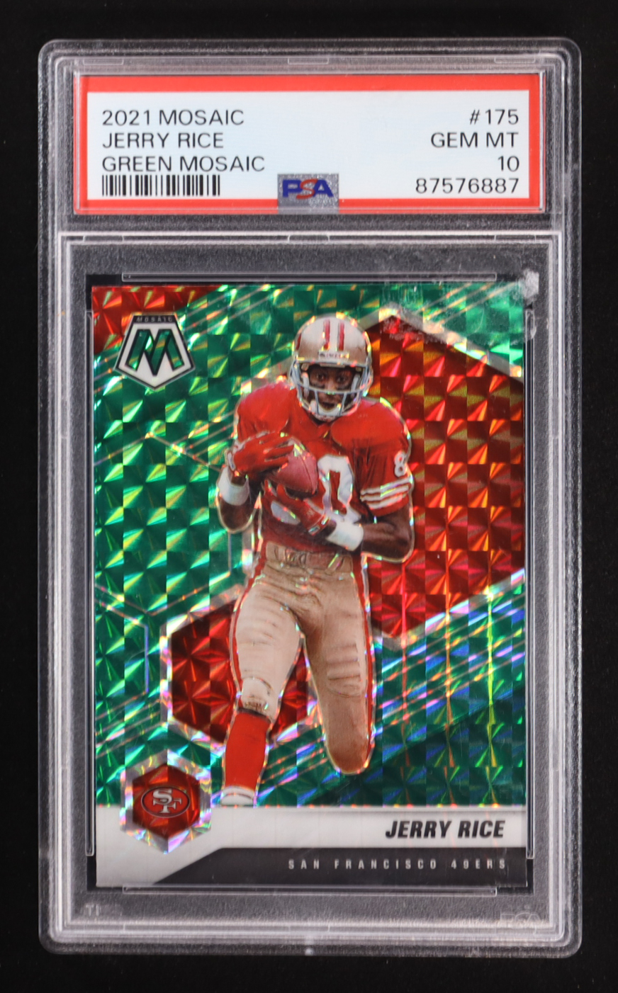 Jerry Rice 2021 Panini Mosaic Mosaic Green #175 (PSA 10) at PristineAuction.com Jerry Rice 2021 Panini Mosaic Mosaic Green #175 (PSA 10) at PristineAuction.com