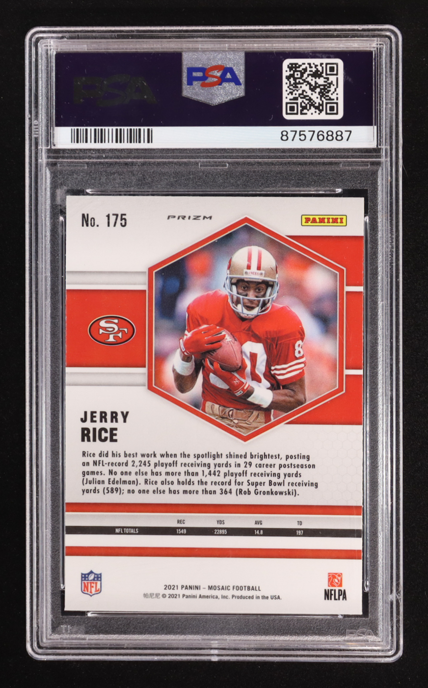 Jerry Rice 2021 Panini Mosaic Mosaic Green #175 (PSA 10) at PristineAuction.com Jerry Rice 2021 Panini Mosaic Mosaic Green #175 (PSA 10) at PristineAuction.com