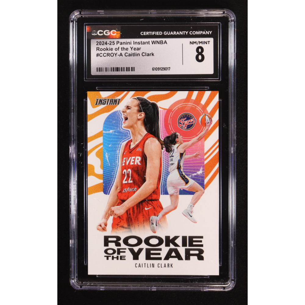 Caitlin Clark 2024-25 Panini Instant WNBA Rookie of the Year #CCROY-A RC #1/115750 (CGC 8) at PristineAuction.com