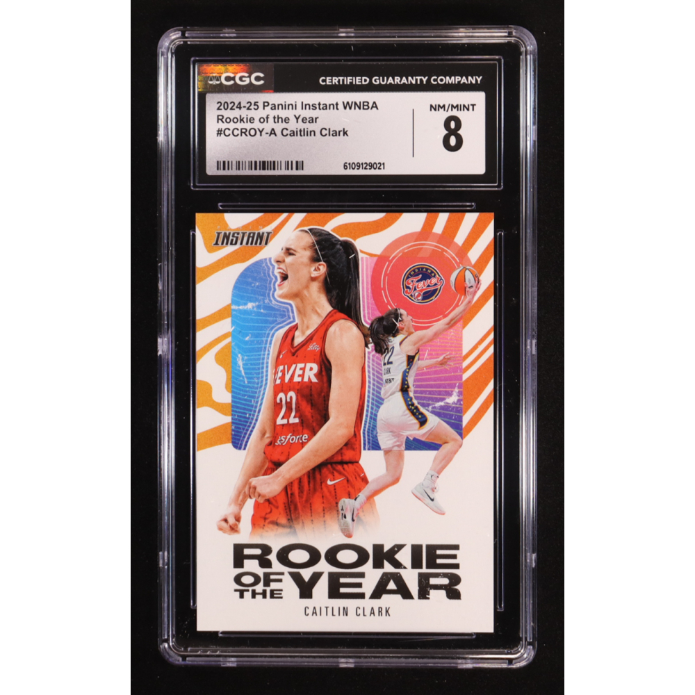 Caitlin Clark 2024-25 Panini Instant WNBA Rookie of the Year #CCROY-A RC #1/115750 (CGC 8) at PristineAuction.com