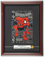 1990 "Spider-Man" #1 Marvel Comic Book Custom Framed Display with Title Plaque & Spider-Man Pin at PristineAuction.com