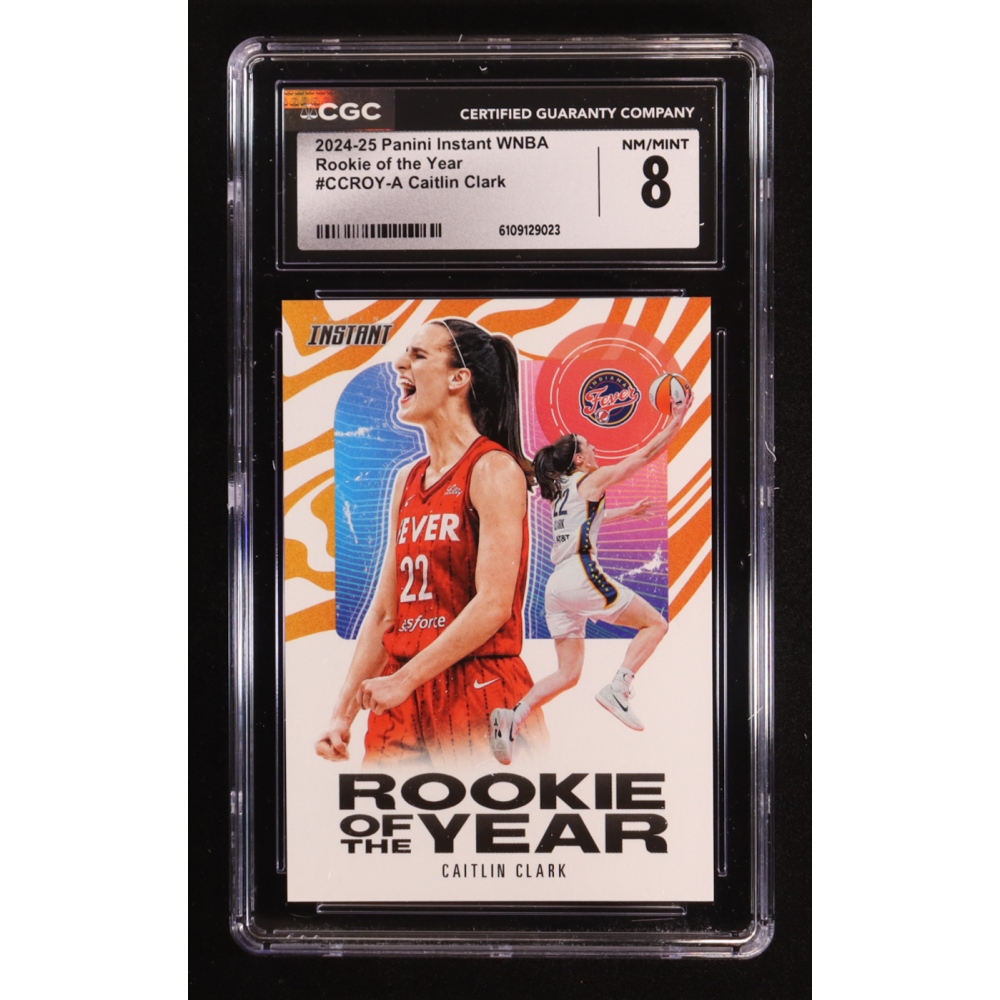 Caitlin Clark 2024-25 Panini Instant WNBA Rookie of the Year #CCROY-A RC #1/115750 (CGC 8) at PristineAuction.com