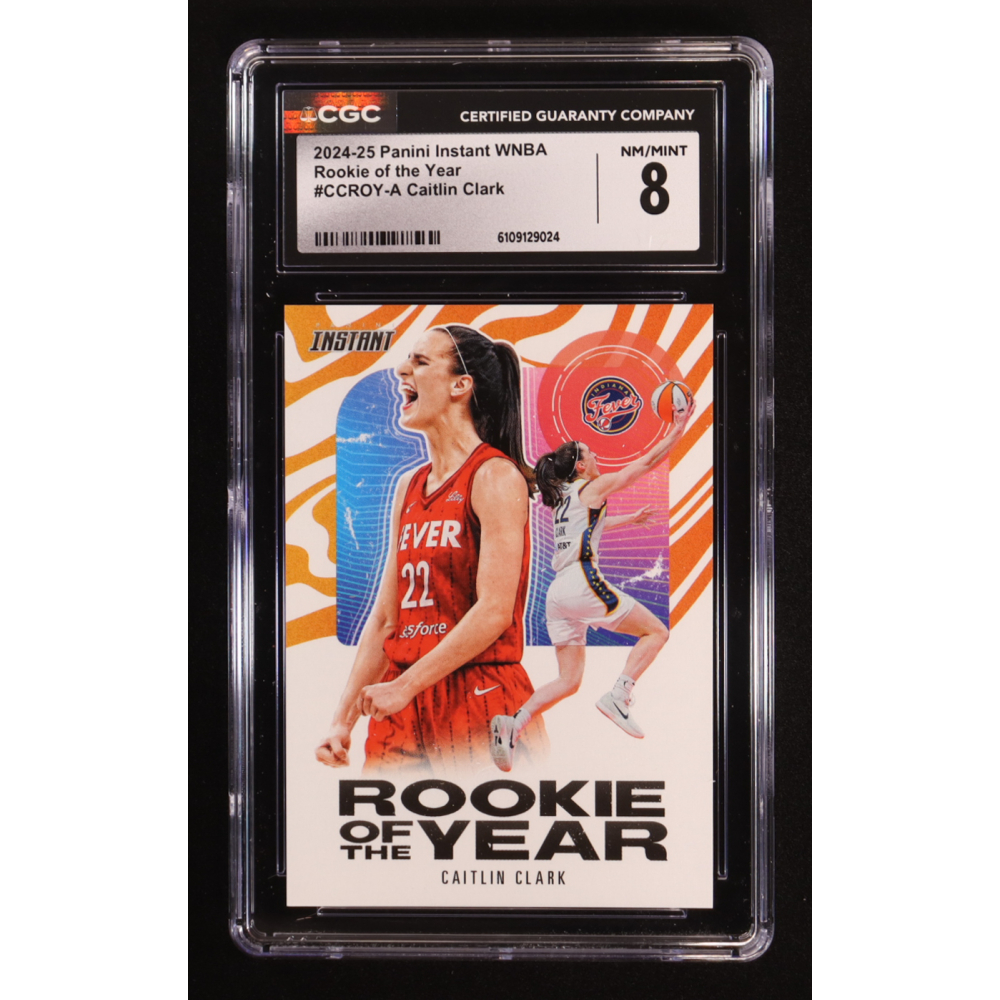 Caitlin Clark 2024-25 Panini Instant WNBA Rookie of the Year #CCROY-A RC #1/115750 (CGC 8) at PristineAuction.com