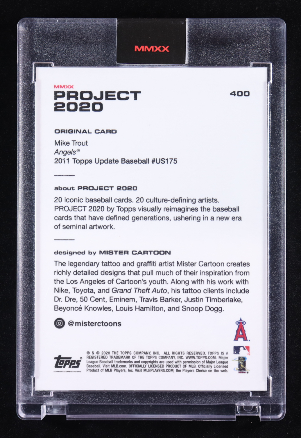 Mike Trout 2020 Topps Project 2020 #400 Mister Cartoon at PristineAuction.com Mike Trout 2020 Topps Project 2020 #400 Mister Cartoon at PristineAuction.com