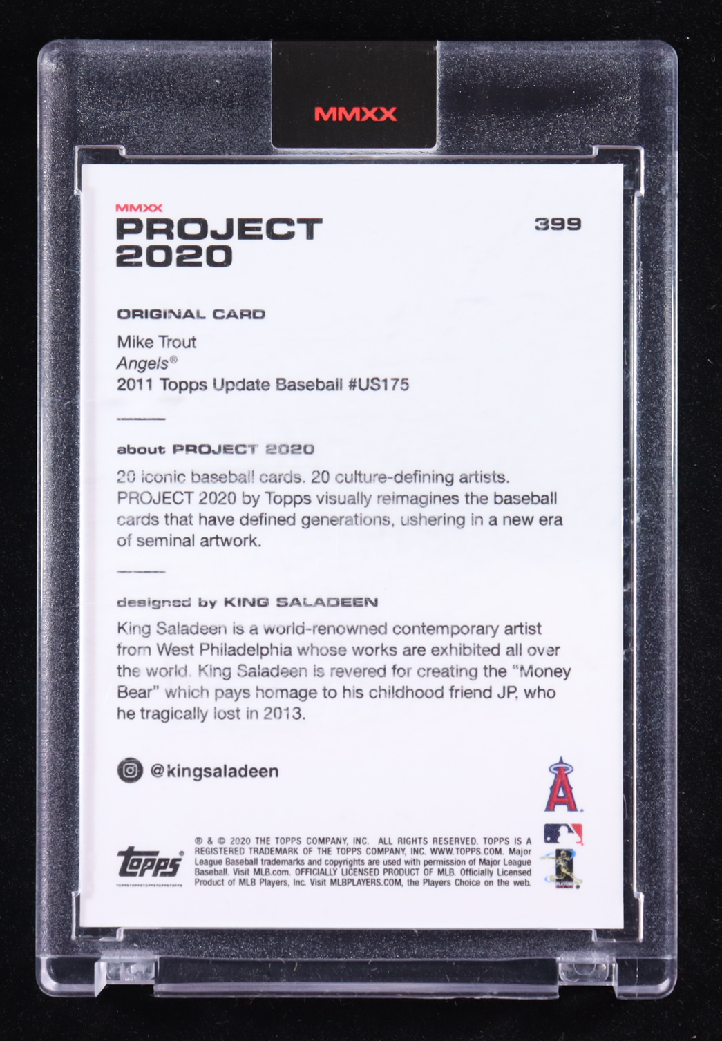 Mike Trout 2020 Topps Project 2020 #399 King Saladeen at PristineAuction.com Mike Trout 2020 Topps Project 2020 #399 King Saladeen at PristineAuction.com