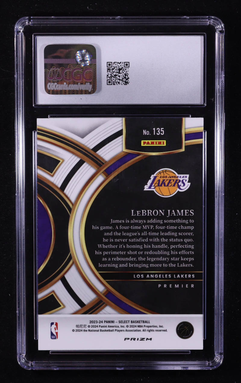 LeBron James 2023-24 Select Prizms Orange Tectonic #135 (CGC 10) at PristineAuction.com LeBron James 2023-24 Select Prizms Orange Tectonic #135 (CGC 10) at PristineAuction.com