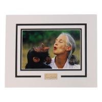 Jane Goodall Signed Custom Matted Cut Display (ACOA) at PristineAuction.com