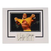 Hulk Hogan Signed WWE Custom Matted Cut Display (ACOA) at PristineAuction.com
