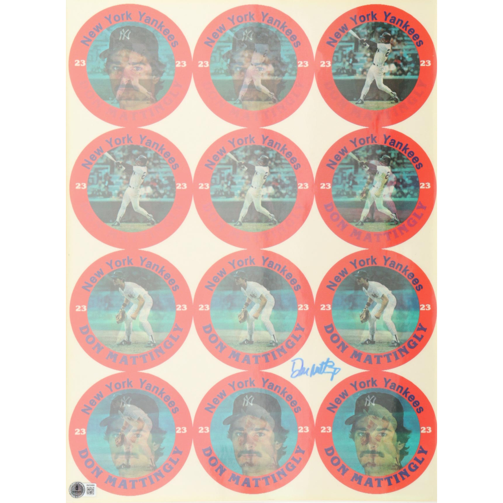Don Mattingly Signed Yankees 14.5x20 Uncut Sheet of Magic Motion Greats Circle Cards (Beckett) at PristineAuction.com
