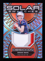 Drake Maye 2024 Panini Obsidian Solar Swatches Blue #3 #16/25 RC at PristineAuction.com