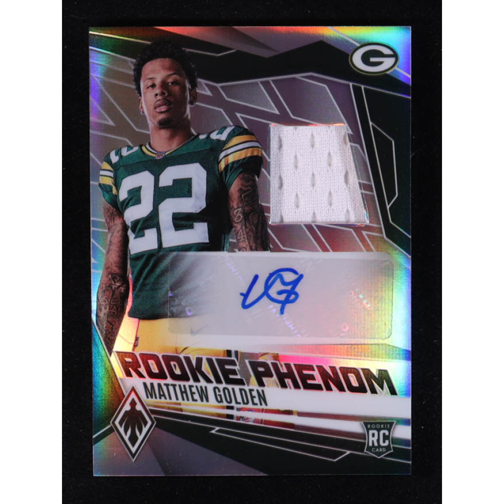 Matthew Golden 2025 Panini Phoenix Rookie Phenoms Jersey Autographs Silver #14 RC at PristineAuction.com