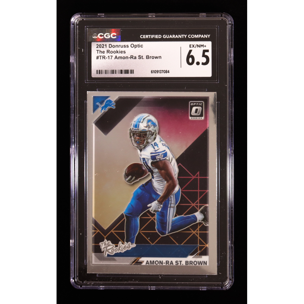 Amon-Ra St. Brown 2021 Panini Donruss Optic The Rookies #TR-17 RC (CGC 6.5) at PristineAuction.com