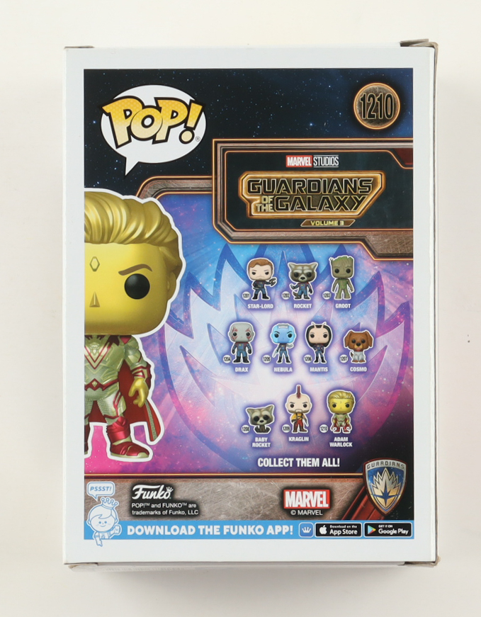 Will Poulter Signed "Guardians of the Galaxy Volume 3" #1210 Adam Warlock Bobble-Head Funko Pop! Vinyl Figure (Beckett) at PristineAuction.com Will Poulter Signed "Guardians of the Galaxy Volume 3" #1210 Adam Warlock Bobble-Head Funko Pop! Vinyl Figure (Beckett) at PristineAuction.com