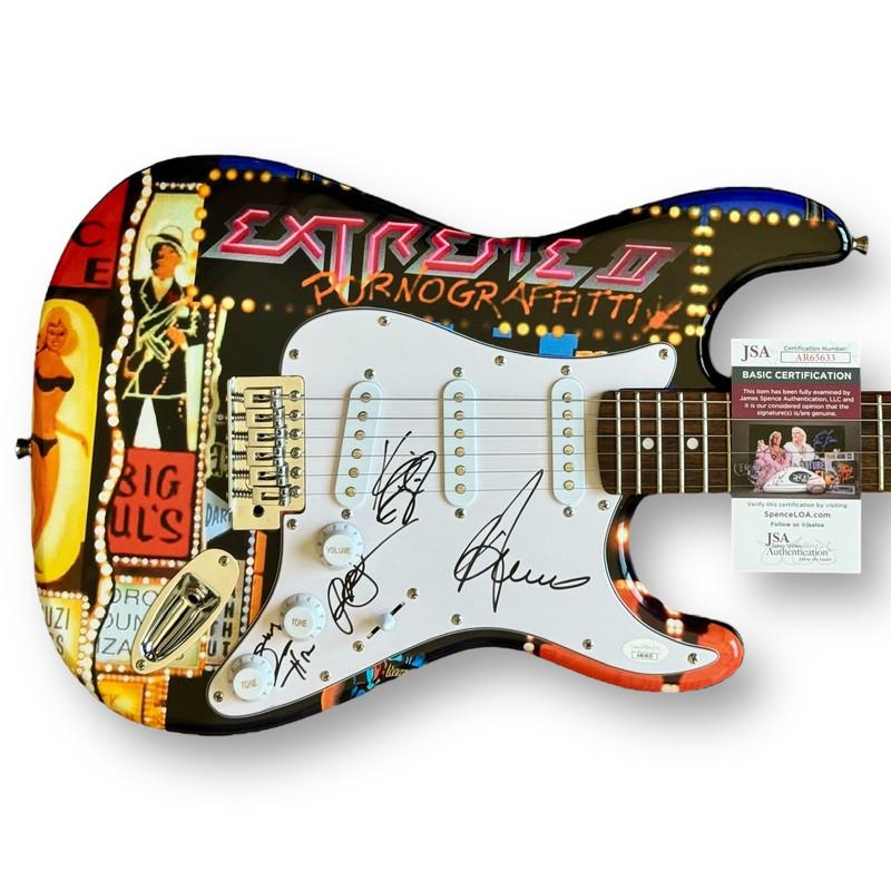 "Edition" Custom Stratocaster Guitar Signed By (4) with Gary Cherone, Nuno Bettencourt, Pat Badger, Kevin Figueiredo (JSA) at PristineAuction.com "Edition" Custom Stratocaster Guitar Signed By (4) with Gary Cherone, Nuno Bettencourt, Pat Badger, Kevin Figueiredo (JSA) at PristineAuction.com